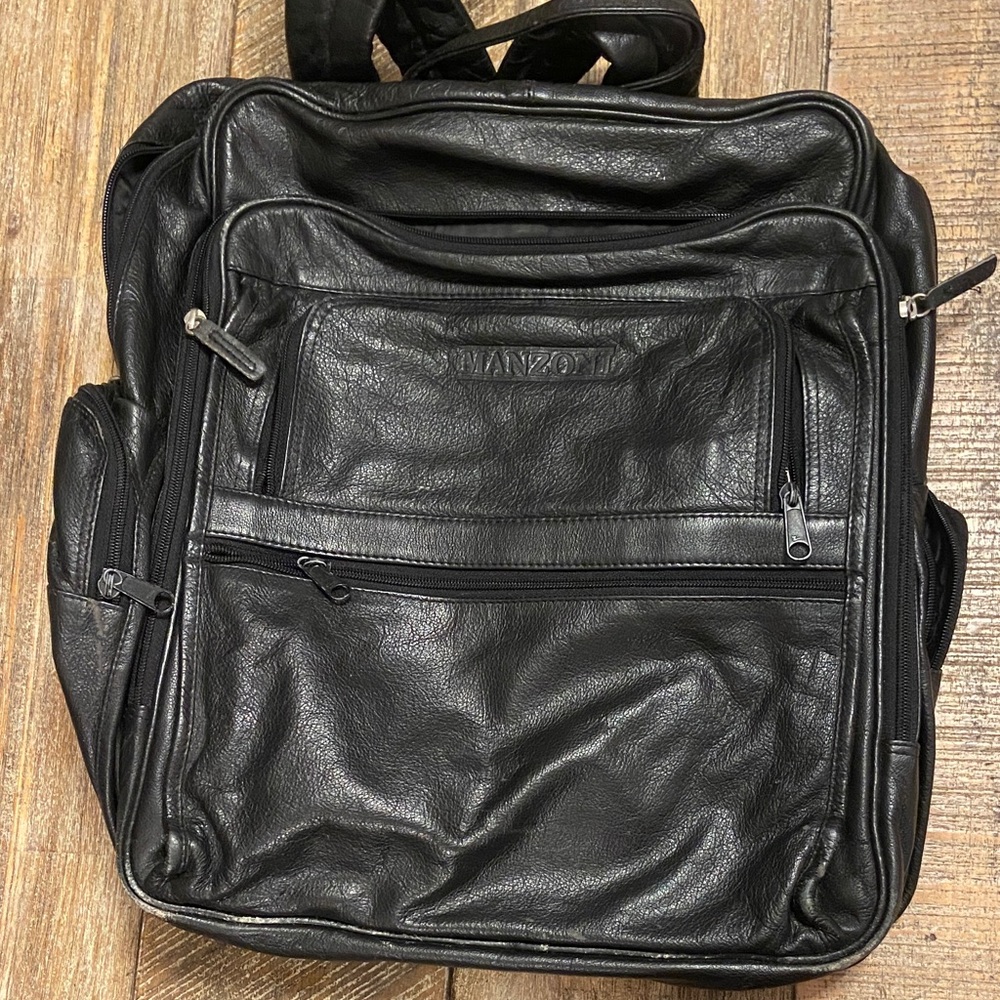 Luxurious Black Leather Backpack